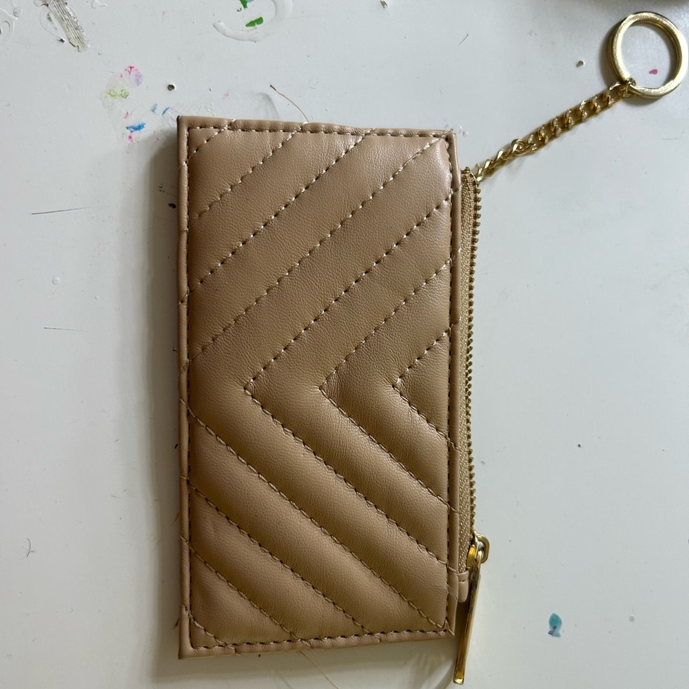 Tan and Gold Key Holder with Quilted Design